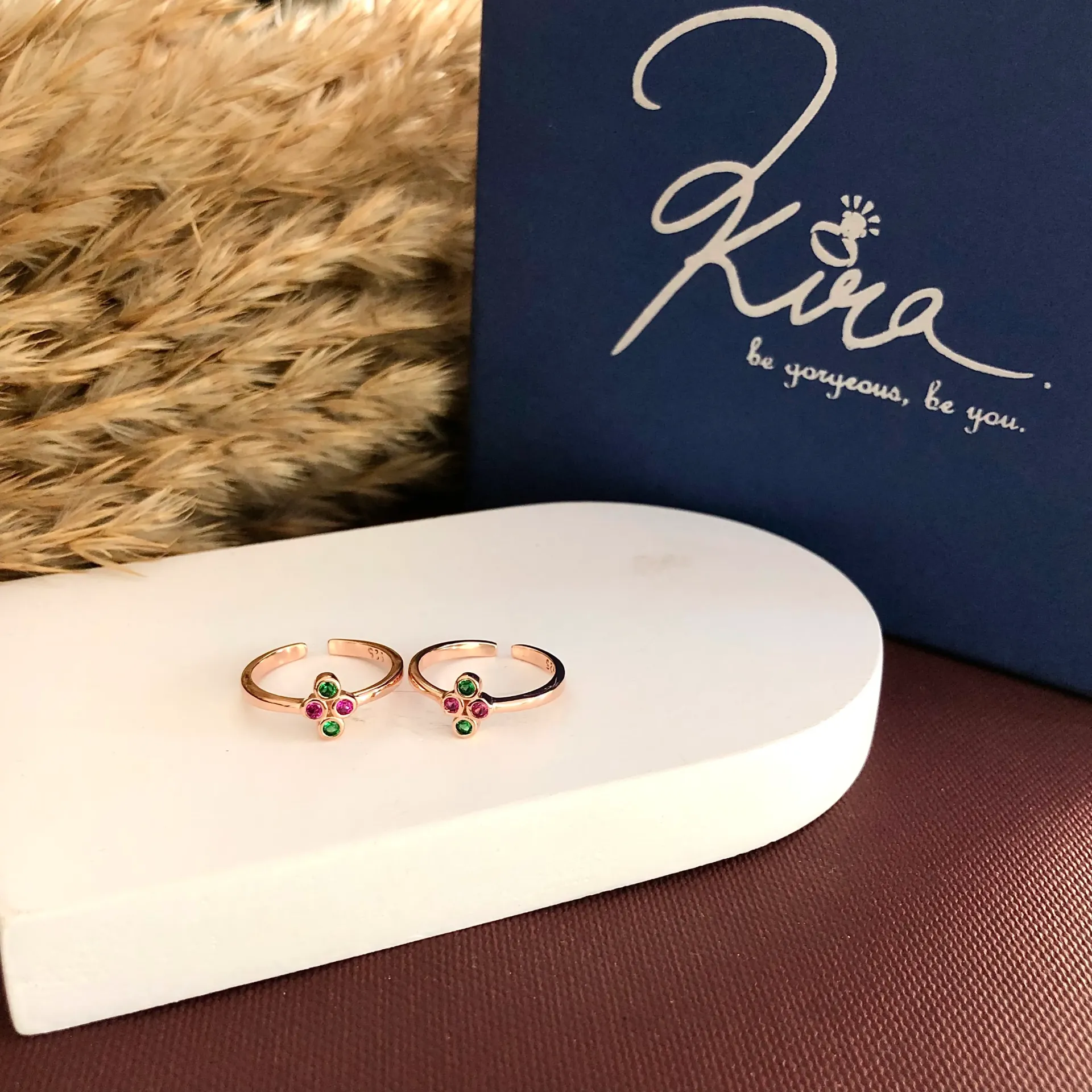 Rosegold Kolam Toe Rings