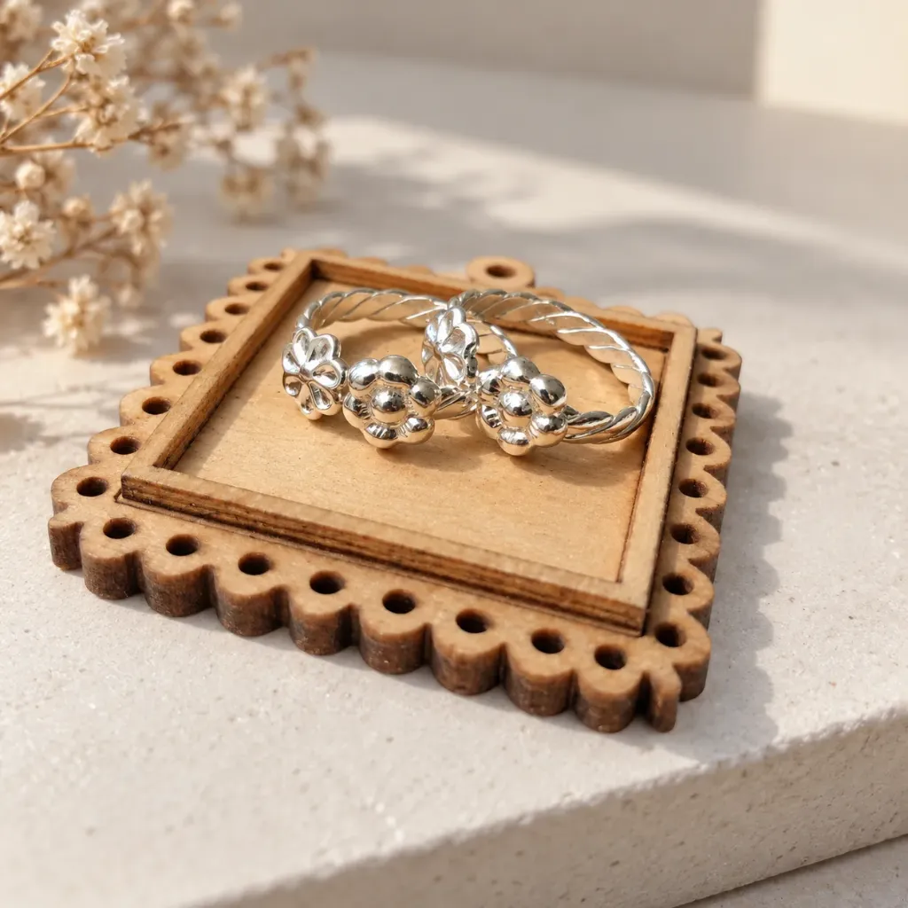Silver Dual Floral Toe Rings