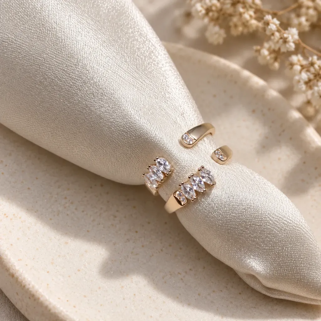 Rosegold Tri Stone Toe Rings