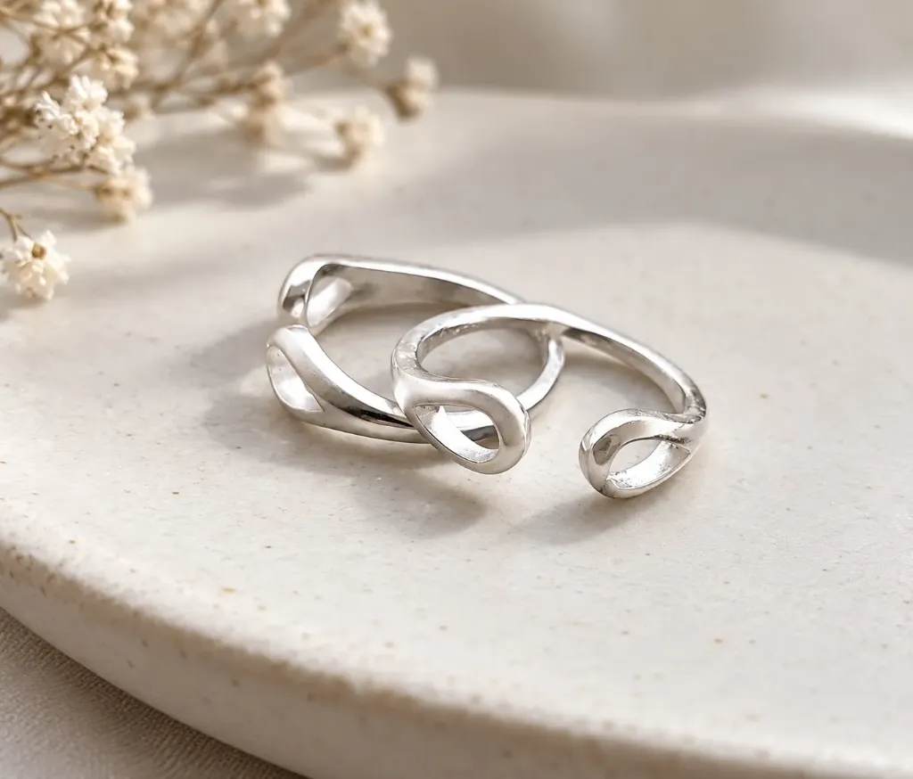 Silver Pear Halo Toe Rings