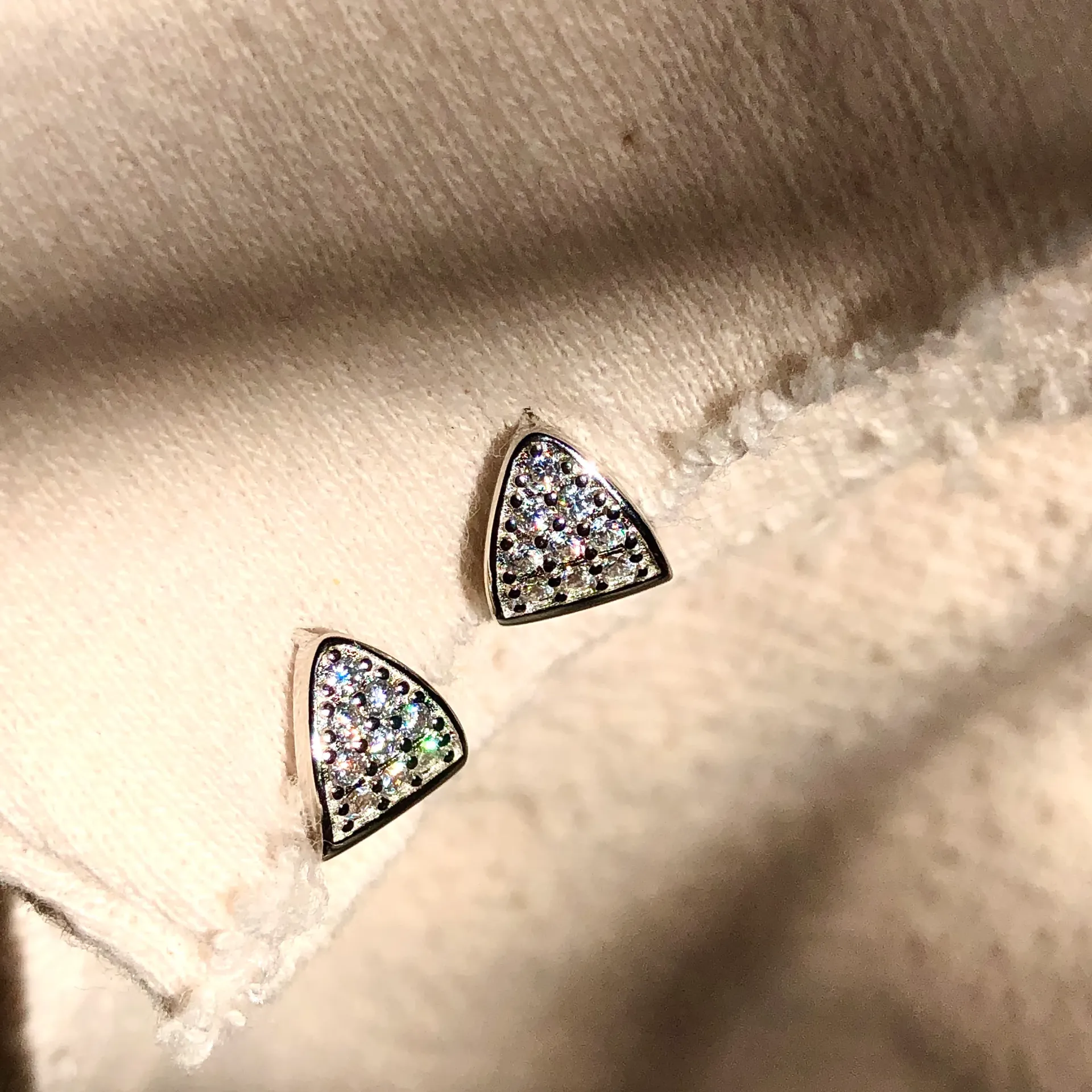 Silver Mini Triangle Hoops