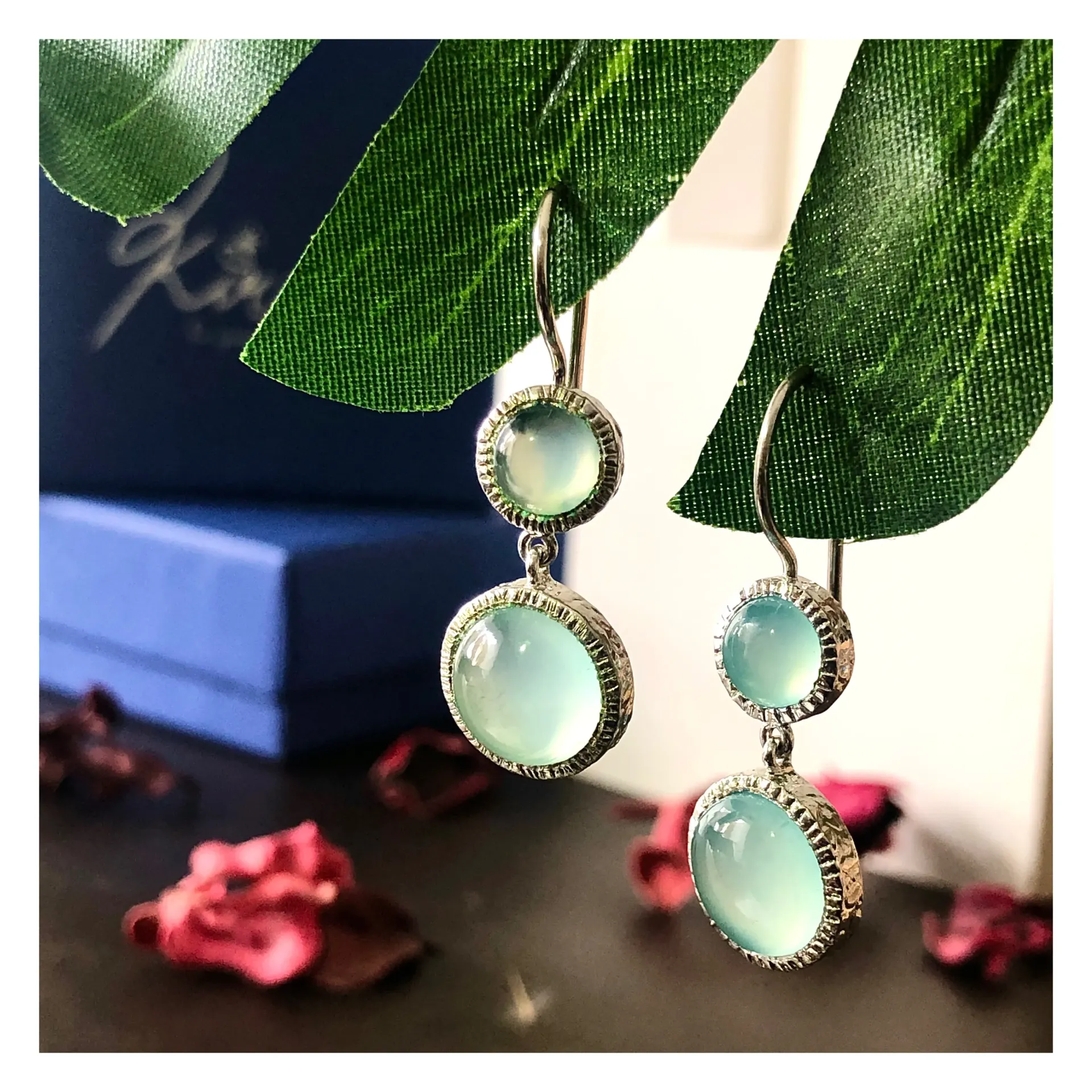 Silver Turquoise Dangler Earrings