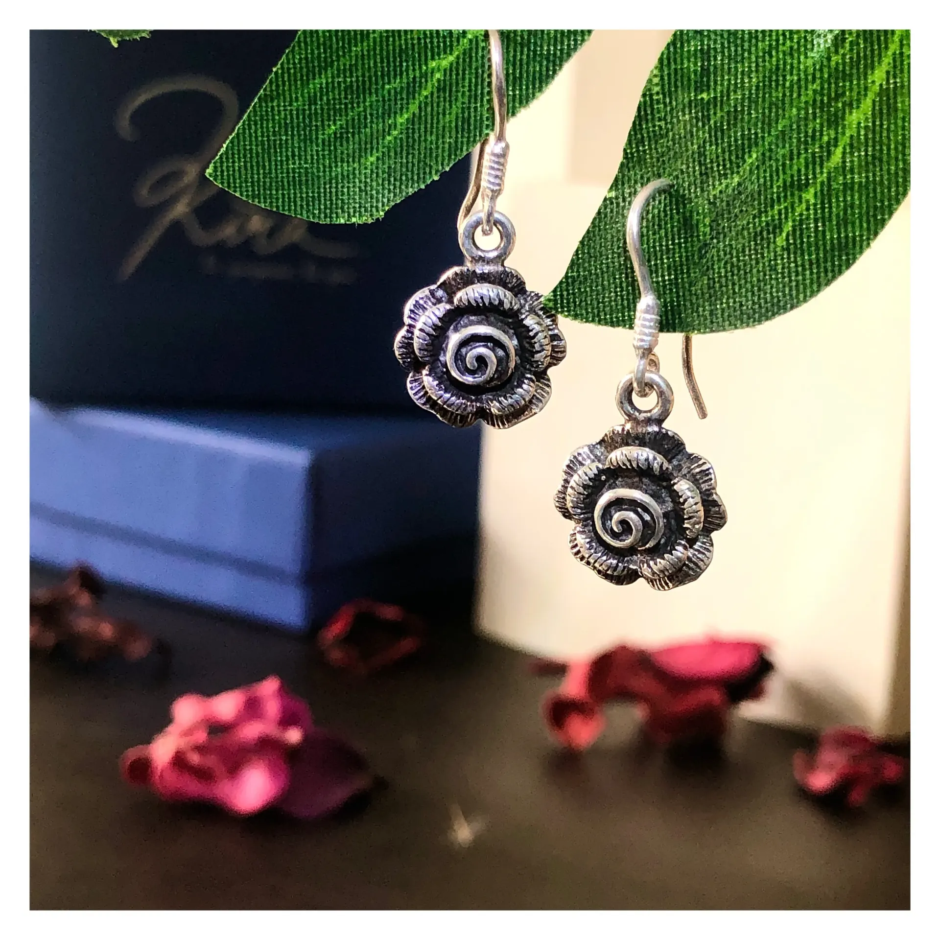 Floral Silver Earrings