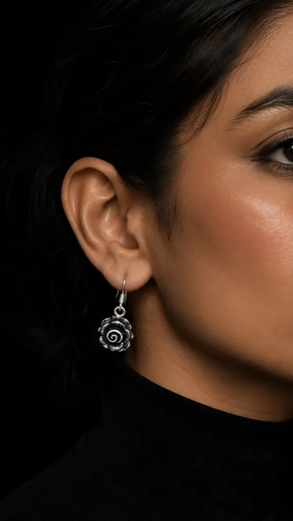 Floral Silver Earrings