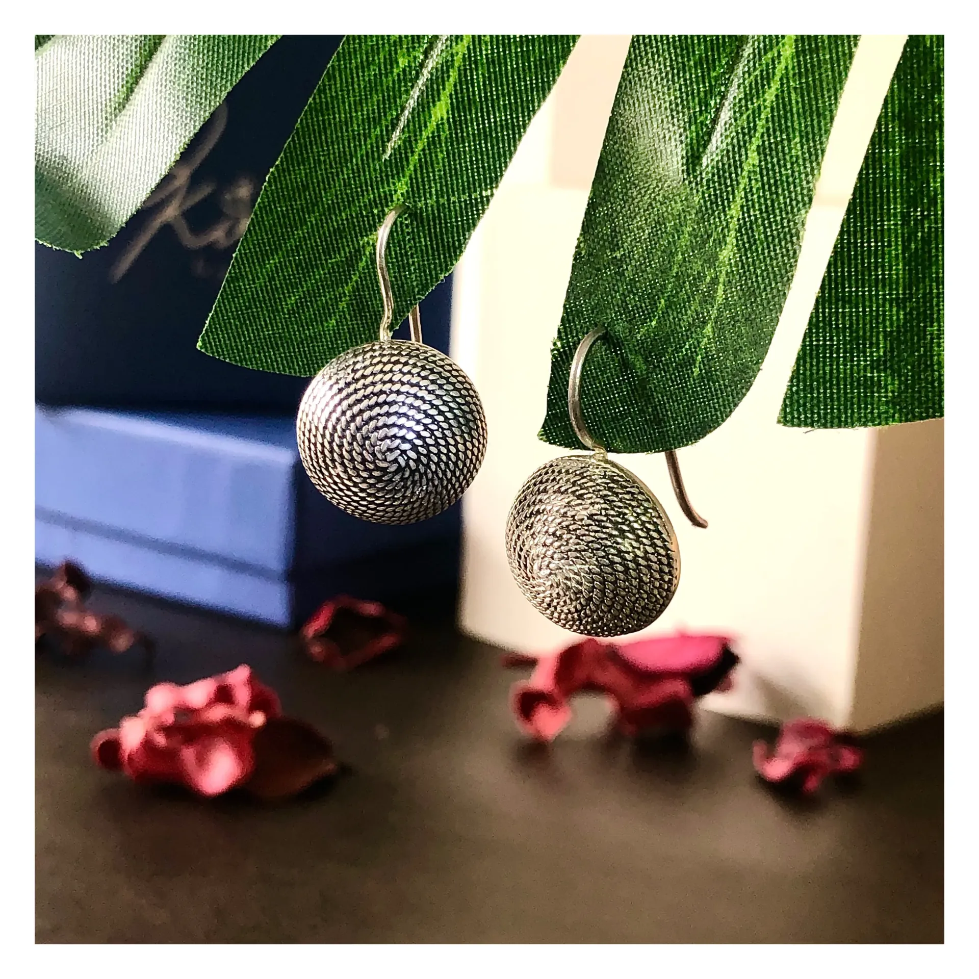 Silver Textured earrings