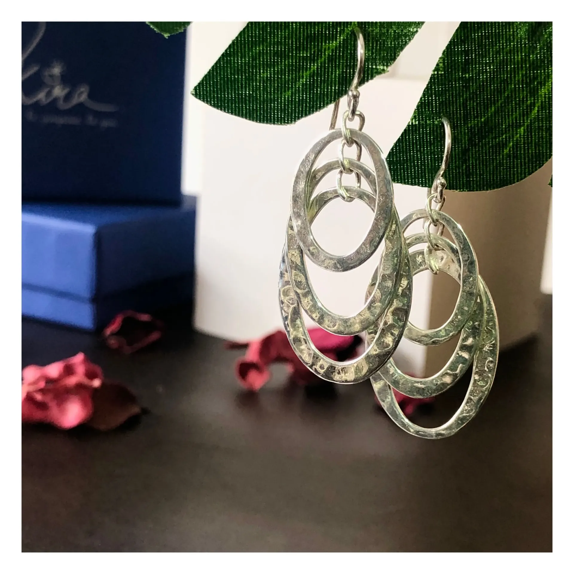 Silver Hoop Danglers