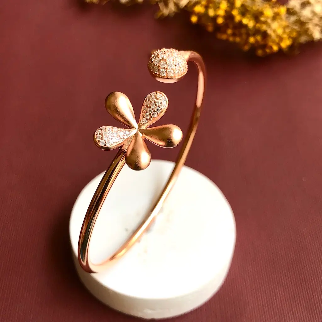 Rose Gold Floral Kada